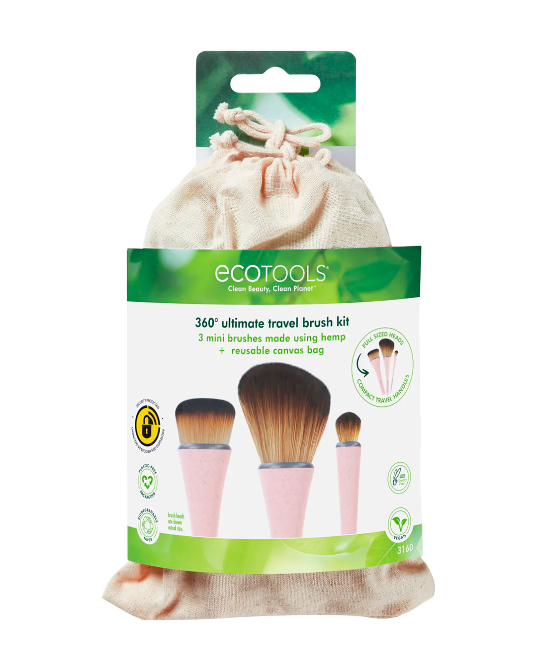 360 Ultimate Compact Hemp Makeup Brush Kit