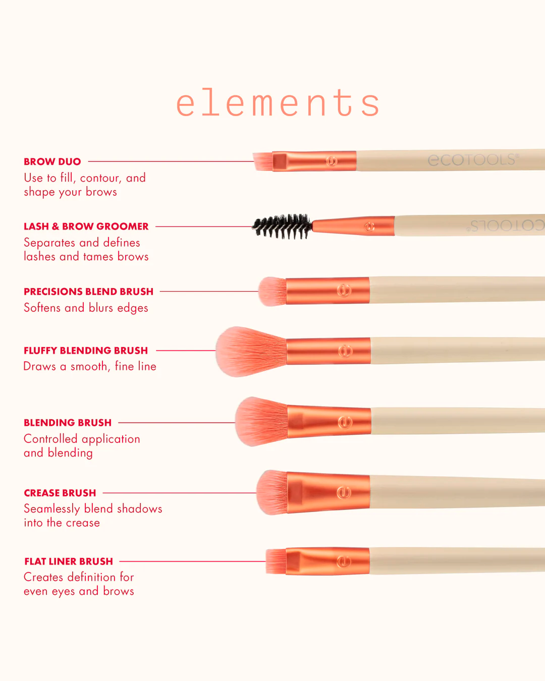 Elements Fiery Eyes Eye Makeup Brush Kit